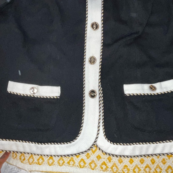 Vintage 80s Leslie Faye Button Down Suit Jacket Blazer Rope Detail Size 20 W - Picture 3 of 10